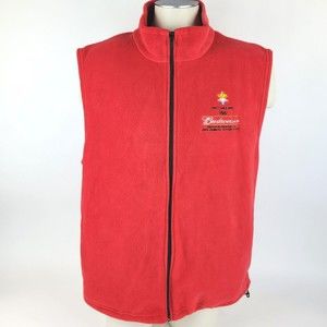 2002 Salt Lake City Winter US Olympics Mens Fleece Vest Budweiser XL Xtra Large